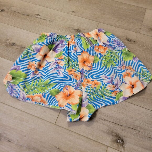 Vtg 80's Island Native Tropical Swim trunks Purple Blue Green Sz READ - Picture 5 of 5